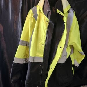 Men's Yellow and Black Jacket Safety Water Proof Jacket